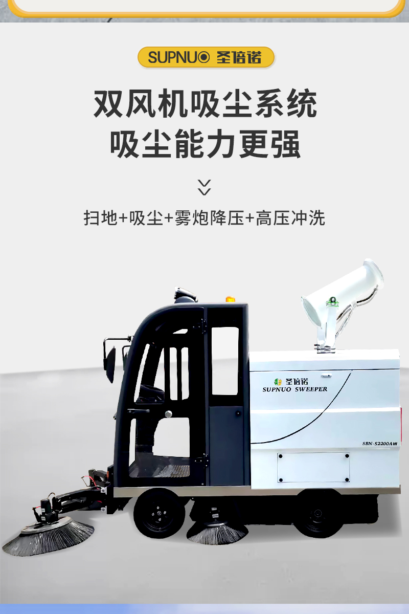 圣倍諾S2200AW全封閉小四輪駕駛式霧炮高壓沖洗電動掃地車詳情_02 圣倍諾S2200AW全封閉小四輪駕駛式霧炮高壓沖洗電動掃地車詳情_02